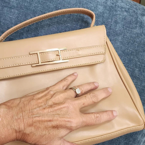 H by Halston Tan Handbag Satchel - Picture 7 of 11